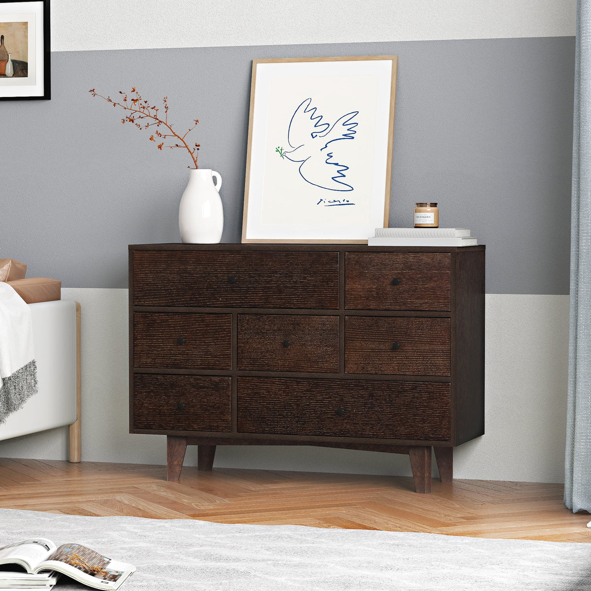 7 Drawer Solid Wood Dresser Cabinet J27028