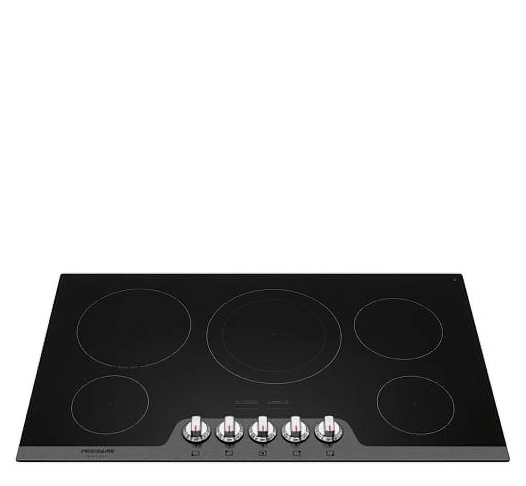 36 Electric Cooktop with 5 Elements Ceramic Glass Stainless Steel P181733