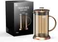 French Press Coffee & Milk Frother 34oz Heat Resistant Borosilicate Glass I7913