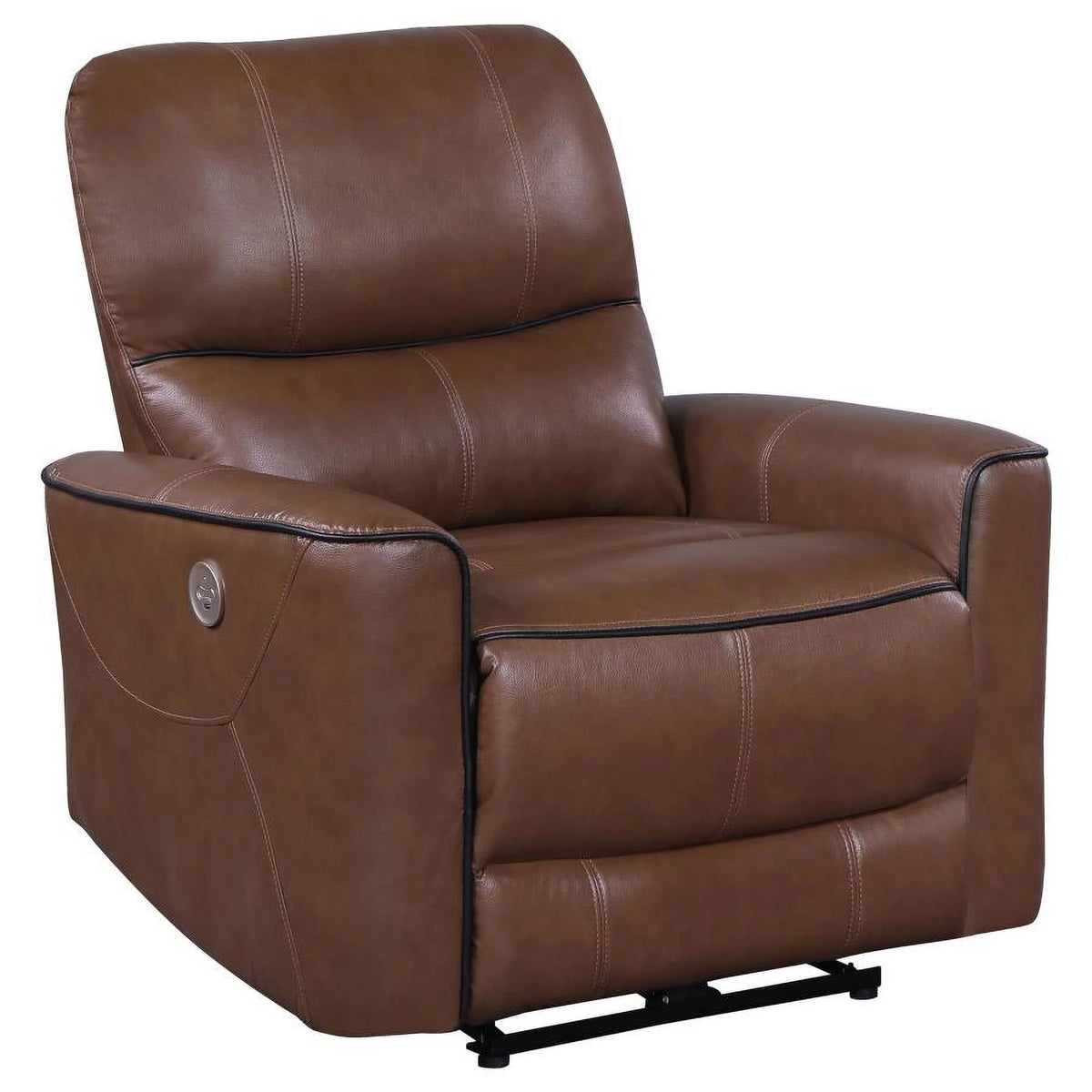 Saddle Brown Upholstered Power Recliner Chair K562