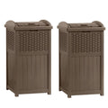 Resin Wicker Trash Can Hideaway 2 Pack I724