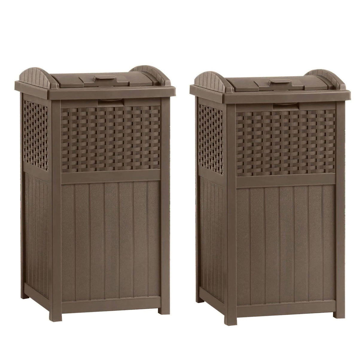 Resin Wicker Trash Can Hideaway 2 Pack I724