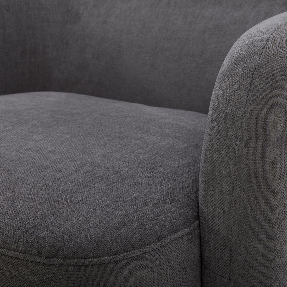 Dark Gray Fabric Swivel Accent Barrel Chairs with Adjustable Backrest D76125