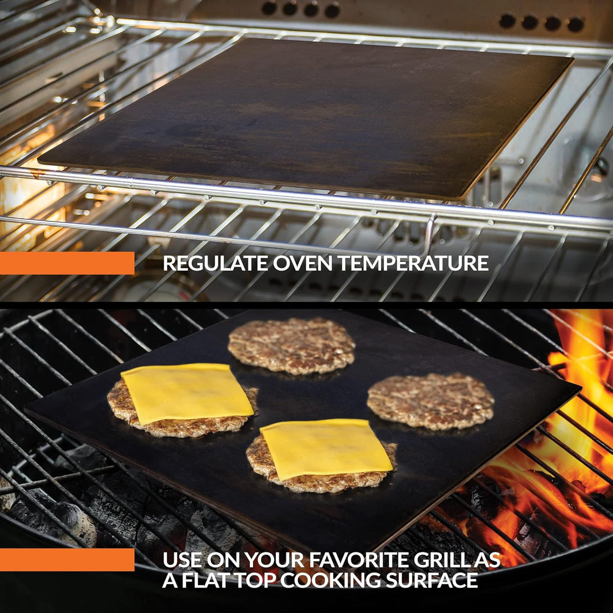 Pre-Seasoned Carbon Steel Baking Pizza Stone & Flat Top Grill Cookware S504