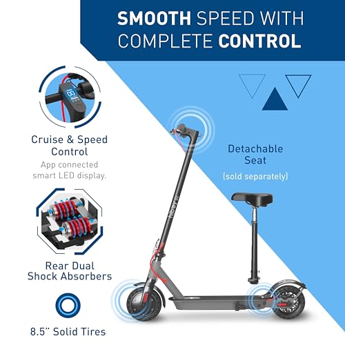 Electric Scooter, 350-500W Motor, 8.5"-10" Solid Tires, 17-40.4 Miles Range, 19 Mph Folding L478868