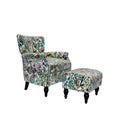 Botanical Velvet Arm Chair and Ottoman N638442