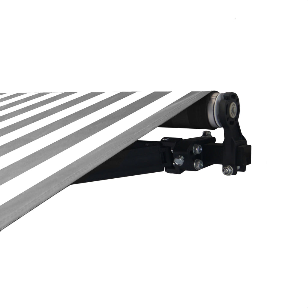 20' x 10' Retractable Motorized Black Frame Patio Awning S2537