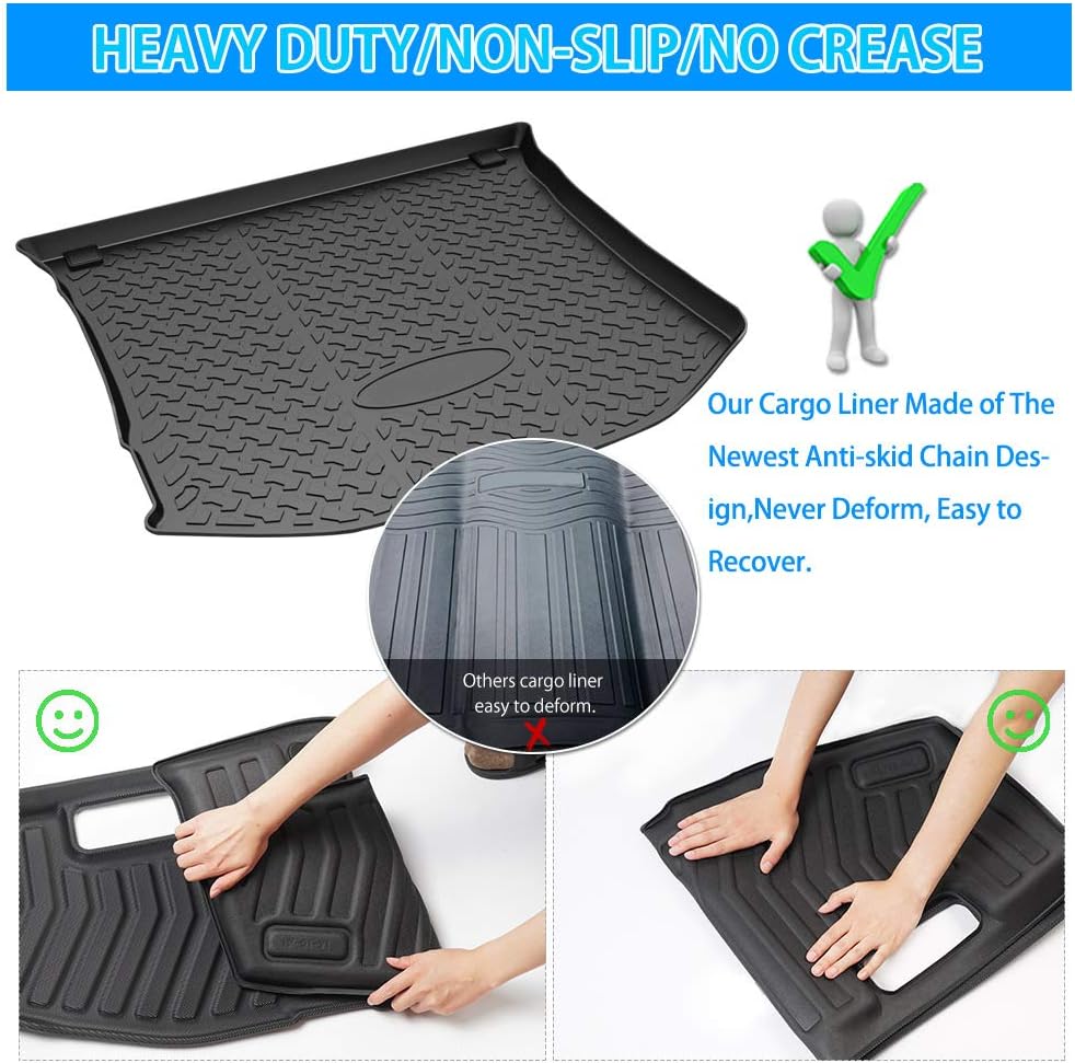 Cargo Liner Trunk Mat All Weather Rear Floor Mat Pack of 2 B672