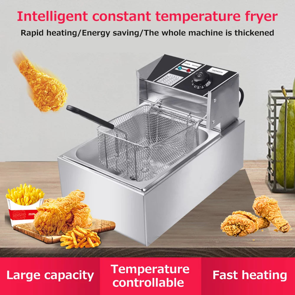 6L 2500W Stainless Steel Electric Fryer Q517145