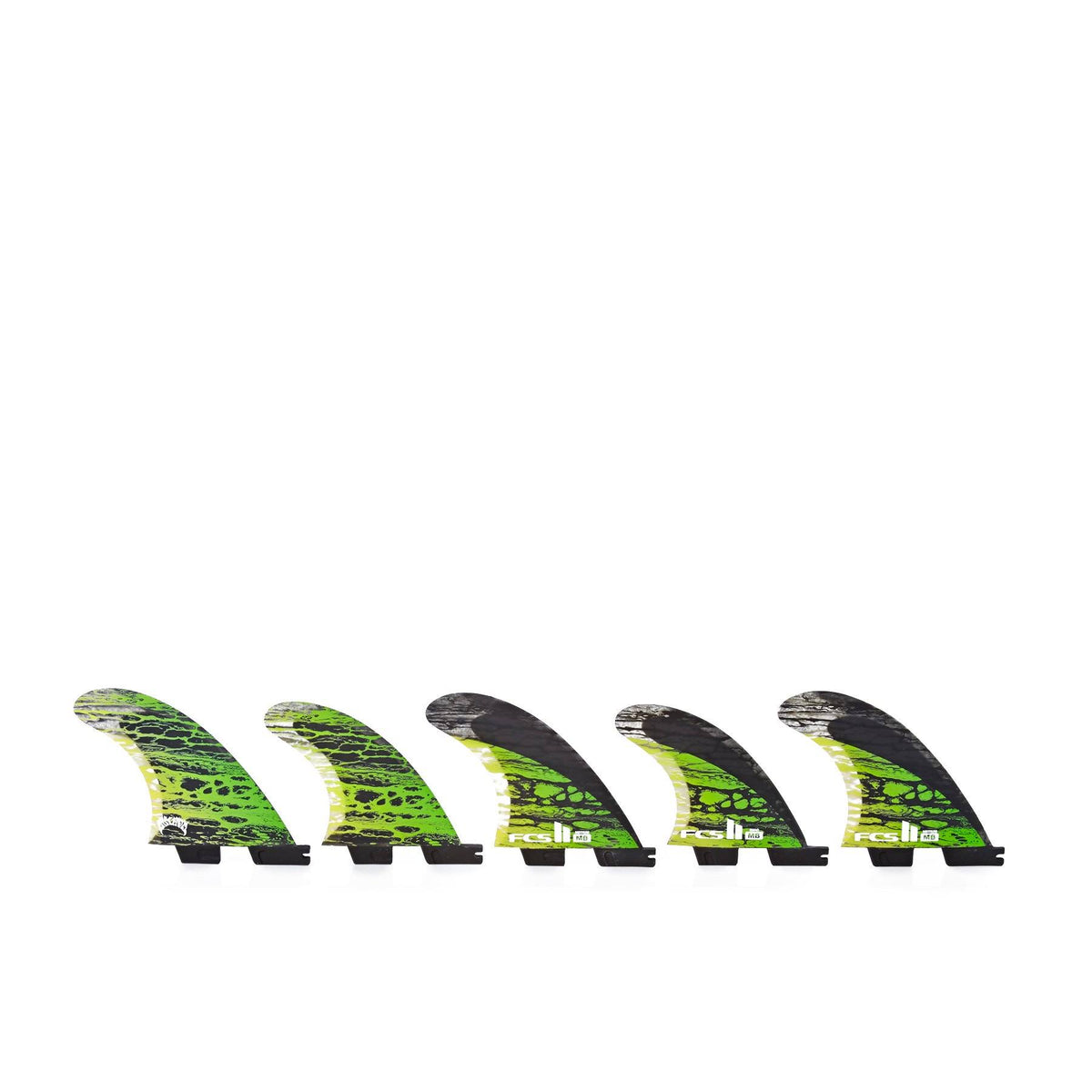 Green Medium PC Carbon Tri-Quad Fin Set I9131