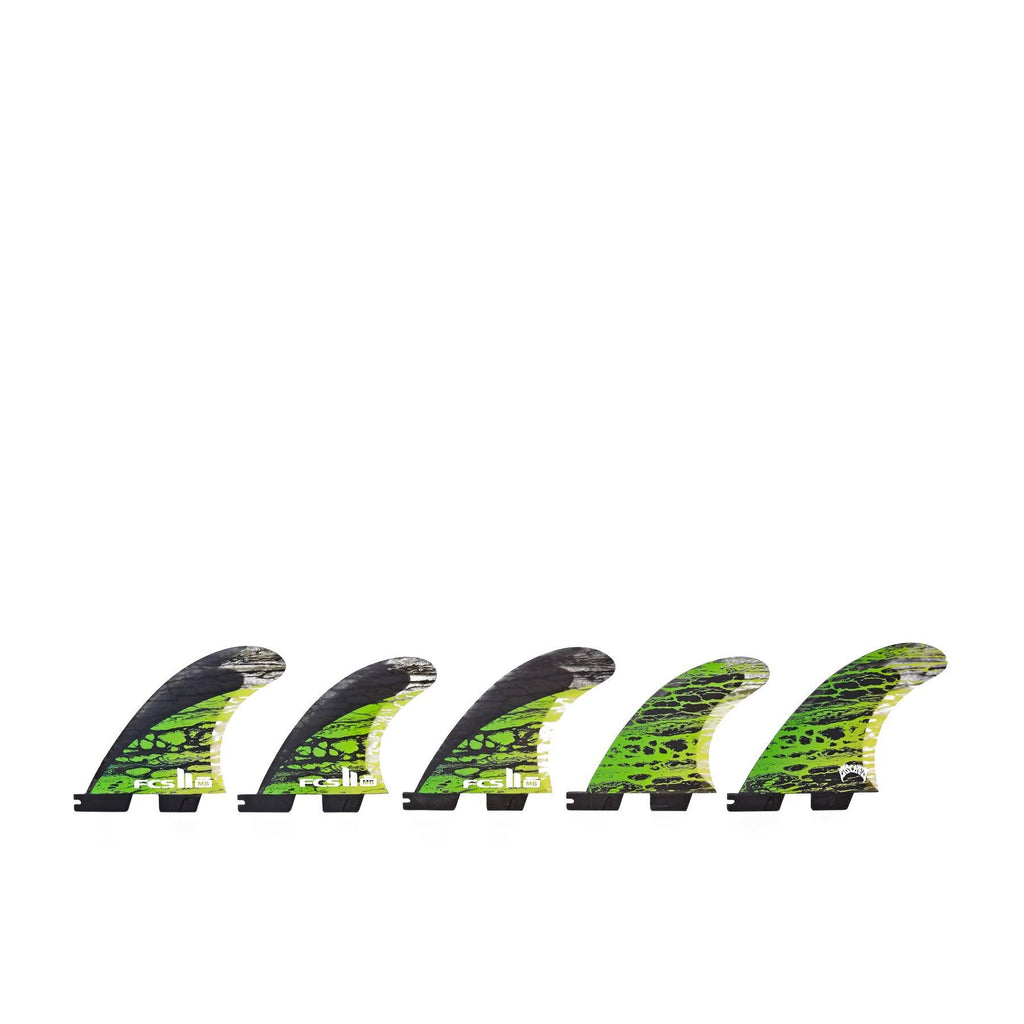 Green Medium PC Carbon Tri-Quad Fin Set I9131