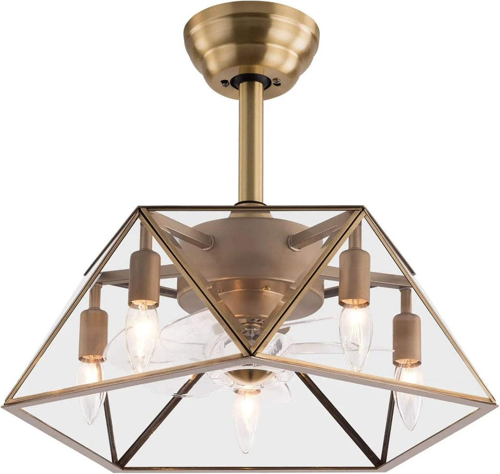 18.5'' Caged Ceiling Fan with Lights Remote Control E155600