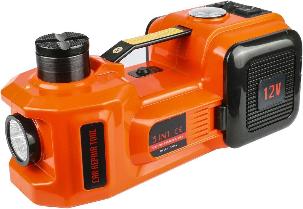 12V DC Electric Hydraulic Floor Jack 3 in 1 Set with Safe Hammer Car Repair Tool Kit R738823