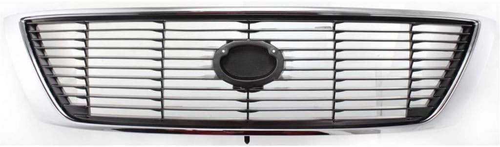 Chrome Shell Plastic Grille Assembly with Painted Silver Gray Insert P9371