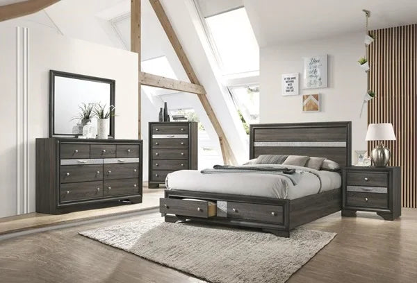 Gray 9 Drawer Wood Dresser V3587