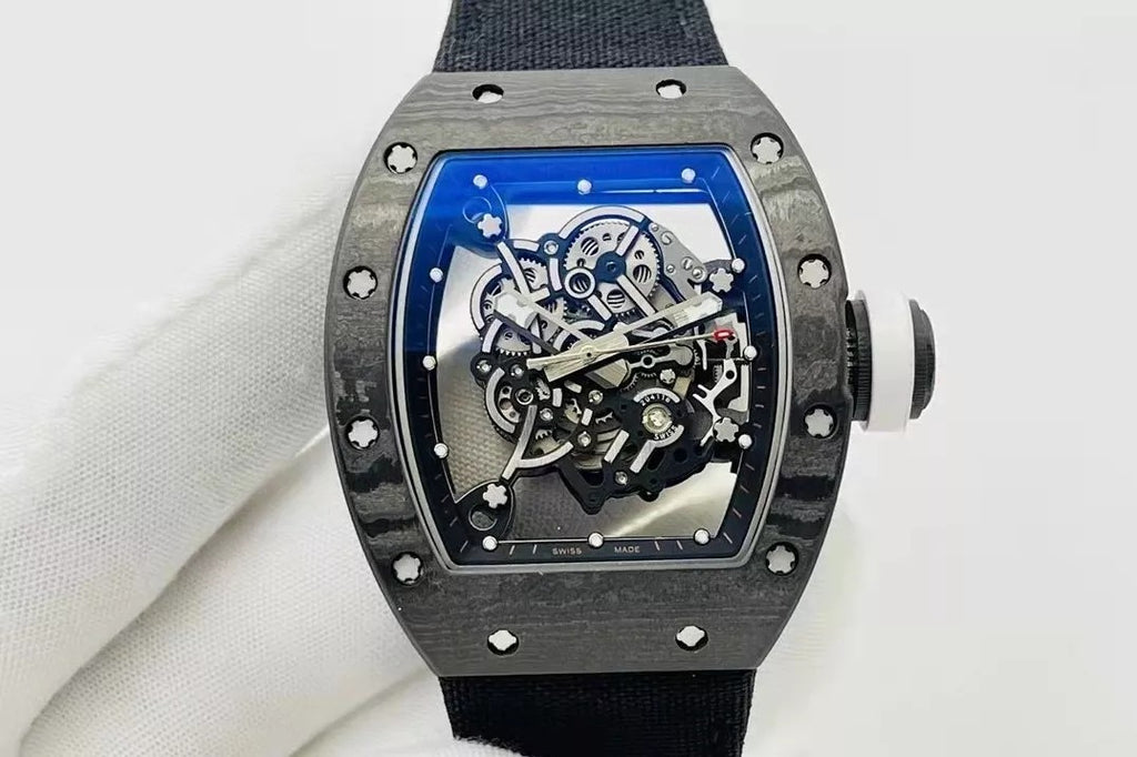 Skeleton Dial Black Bezel Black Canvas Strap L608483