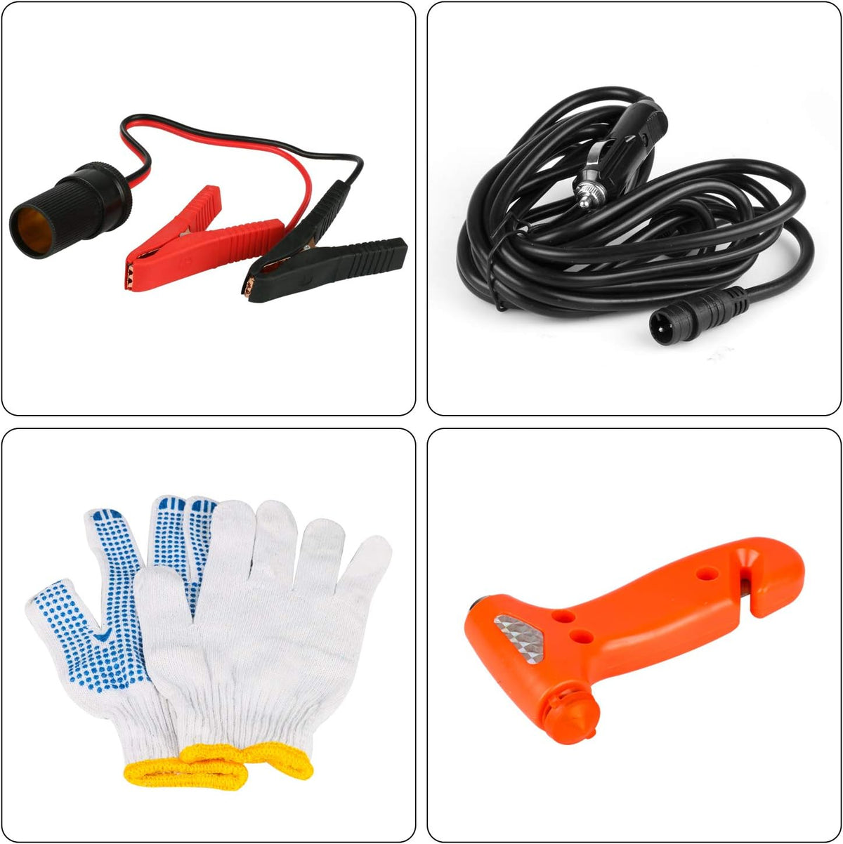 12V DC Electric Hydraulic Floor Jack 3 in 1 Set with Safe Hammer Car Repair Tool Kit R738823