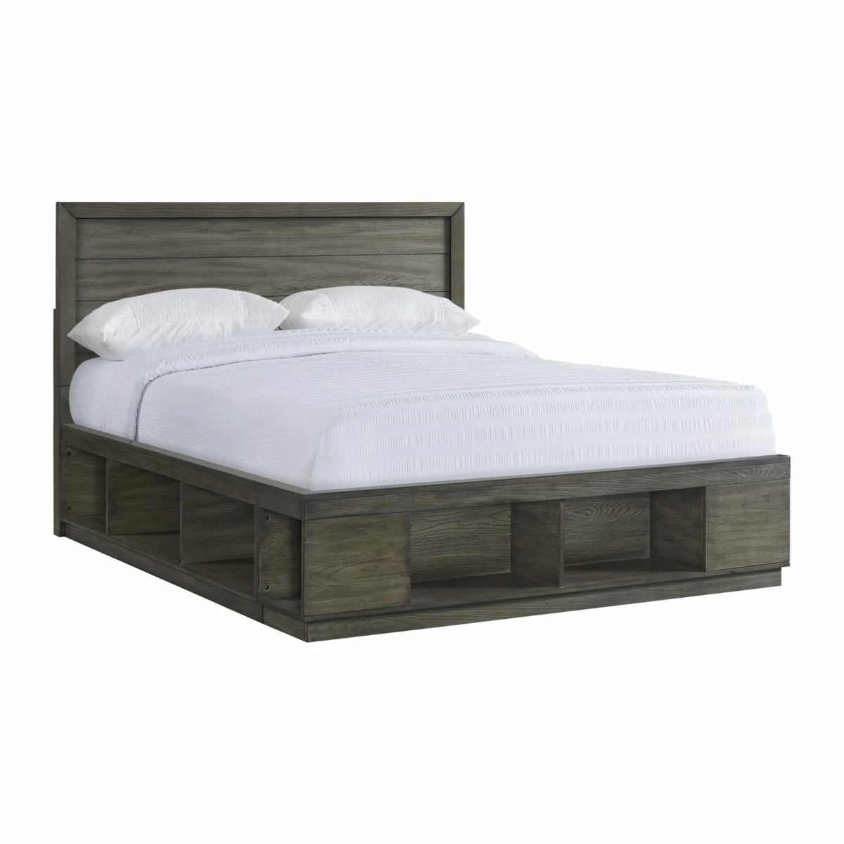 King Storage Bed with Cubbies U16666
