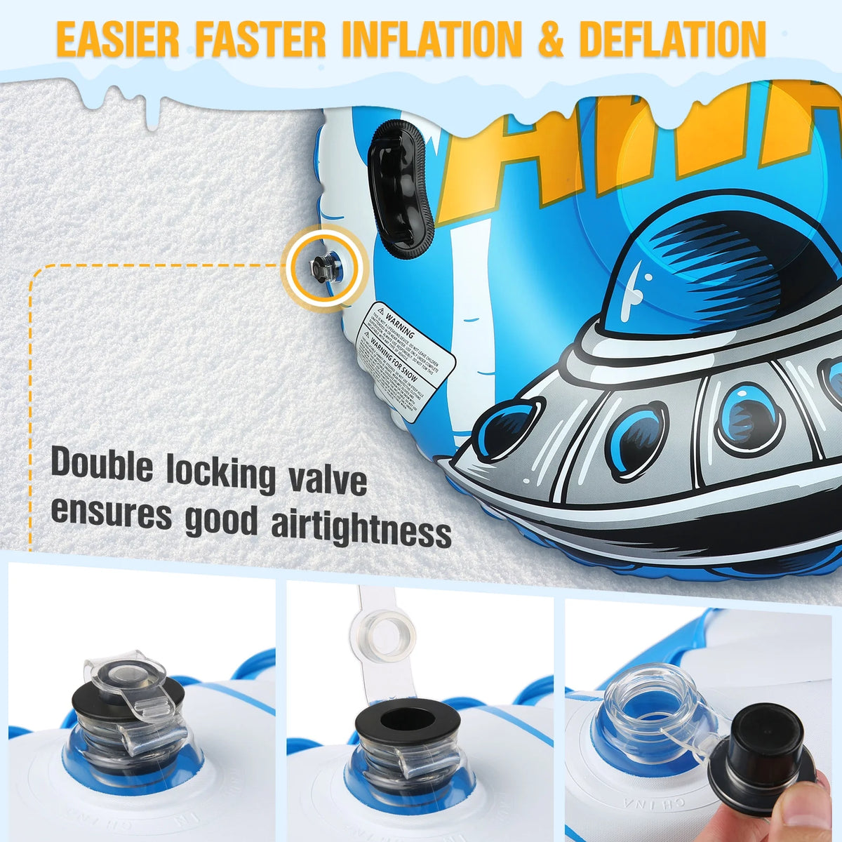 47 Inch Inflatable Pvc Snow Tube Sled I5724