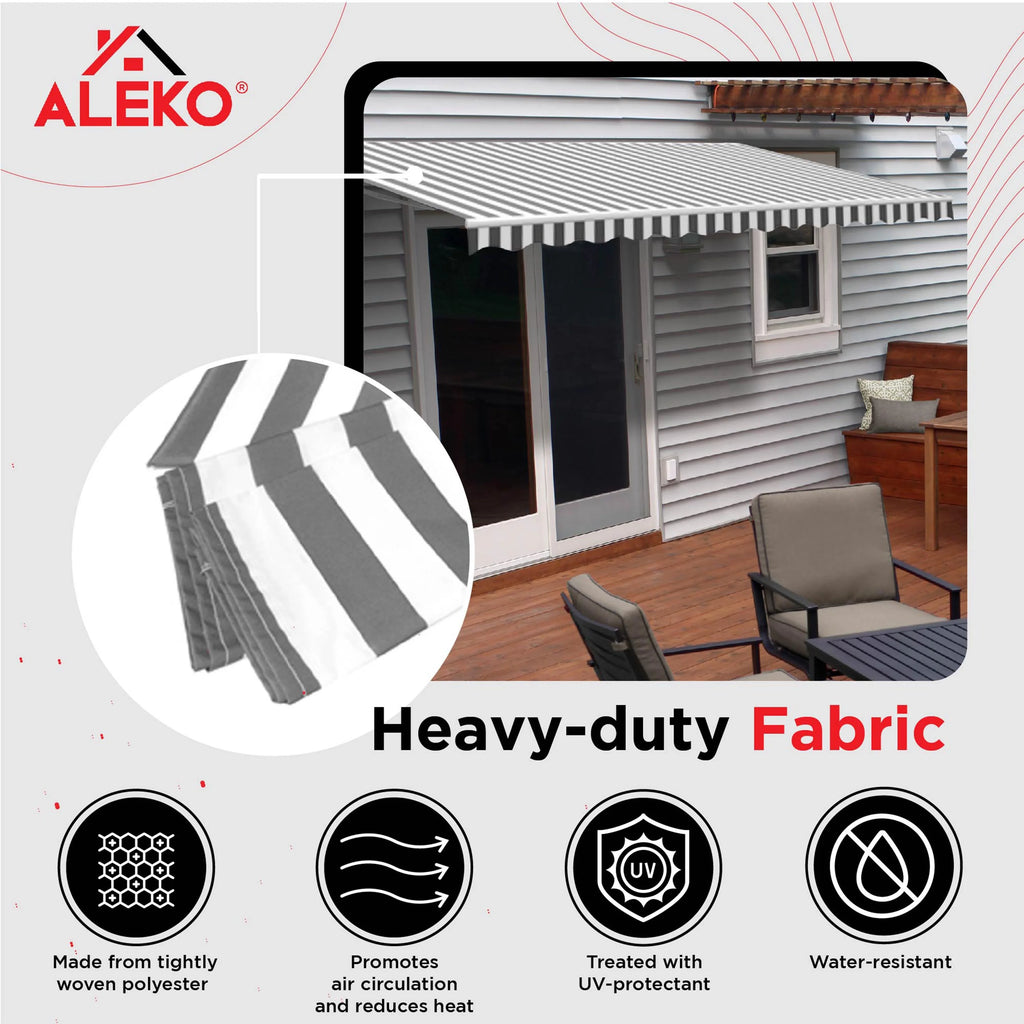 20' x 10' Retractable Motorized Black Frame Patio Awning S2537