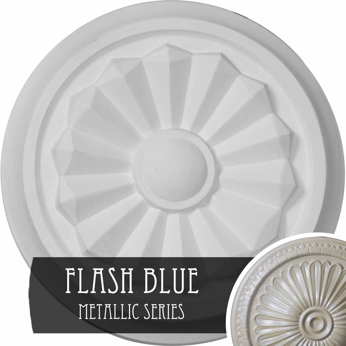 7 7/8 inch x 1 1/8 inch Ceiling Medallion Hand-Painted Flash Blue Y440