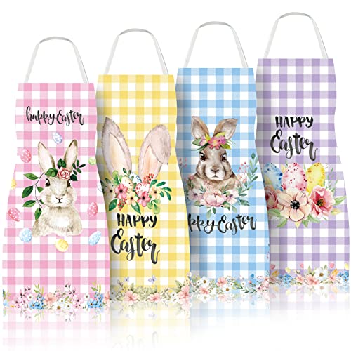 4Pcs Pink Christmas Kitchen Cooking Aprons R55779