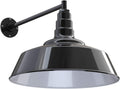 Gooseneck Barn Light Matte Black with Brass Interior U2828