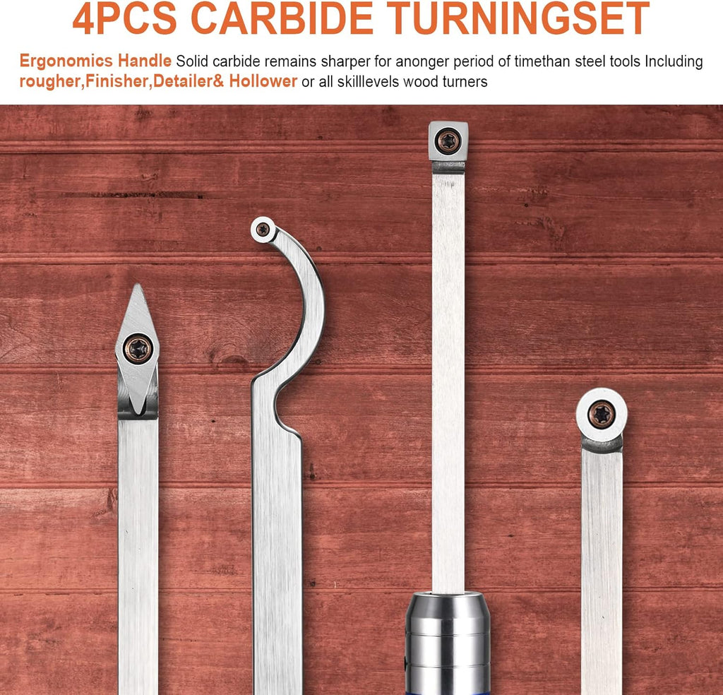 8 in 1 Carbide Tipped Woodturning Set with Aluminum Case R26623