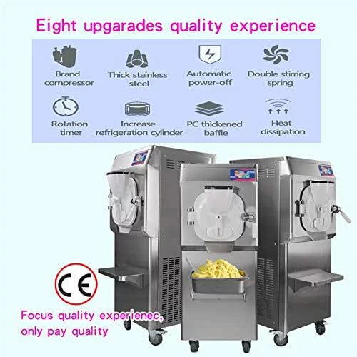 ETL Commercial Hard Ice Cream Machine, Italian Water Ice Machine, Batch Freezer, 14L Cylinder E484