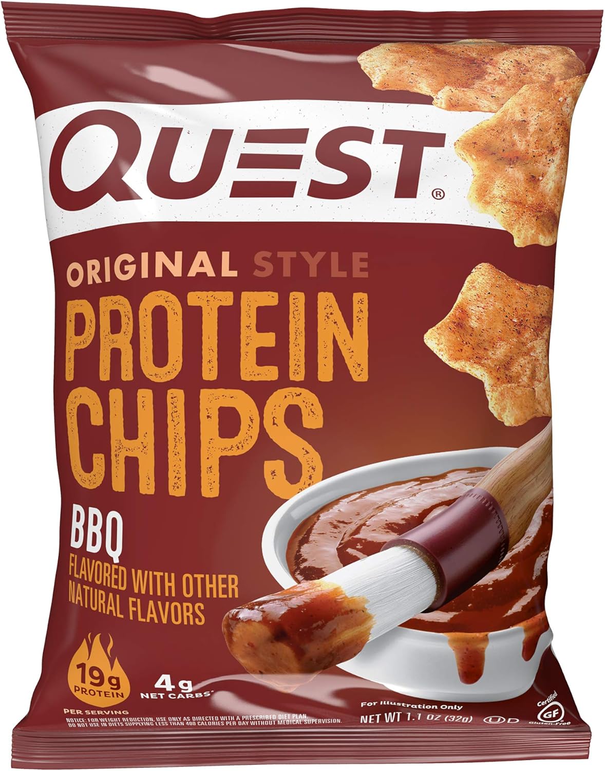 Protein Chips, Sour Cream & Onion, BBQ, 1.1 Ounce, Pack of 12 P730245