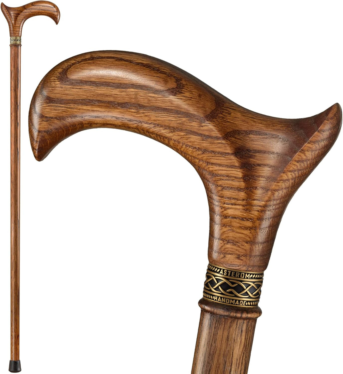 Handmade Ergonomic Wooden Oak Walking Cane J6226