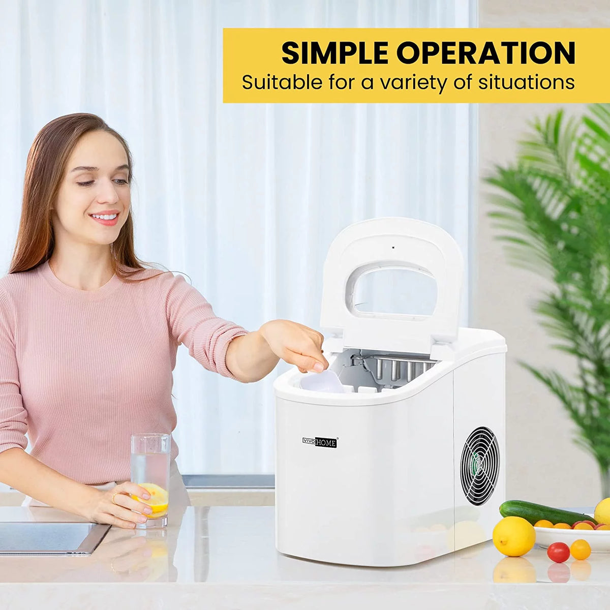 White Countertop Ice Maker U714736
