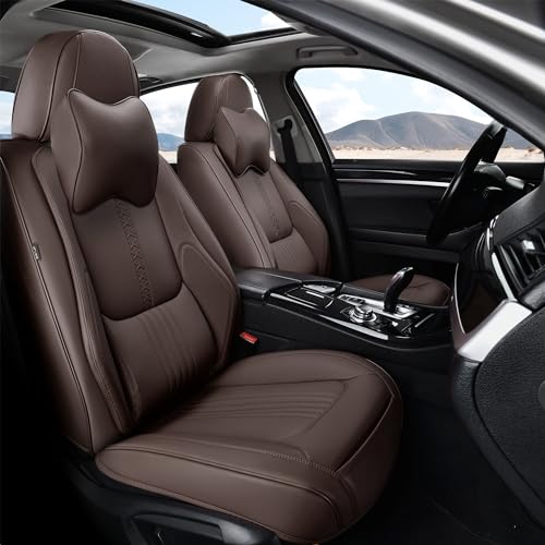 Black&Navy Waterproof Leather Car Seat Covers Full Set U860773