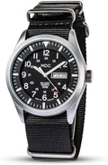 Black Analog Nylon Band Military Watch U15537