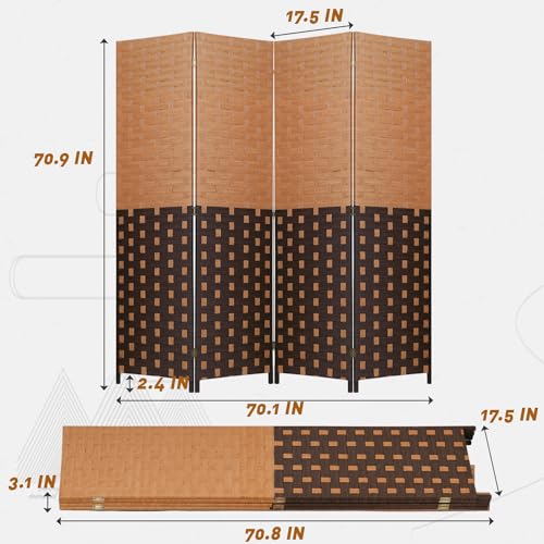 Black 4-Panel Folding Room Divider S85968