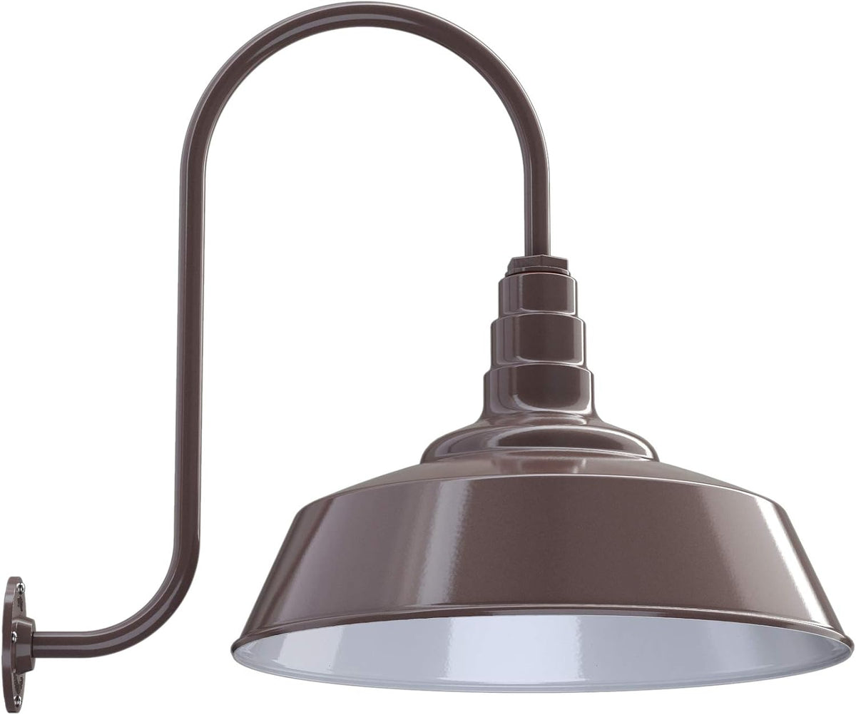 Gooseneck Barn Light Matte Black with Brass Interior U2828