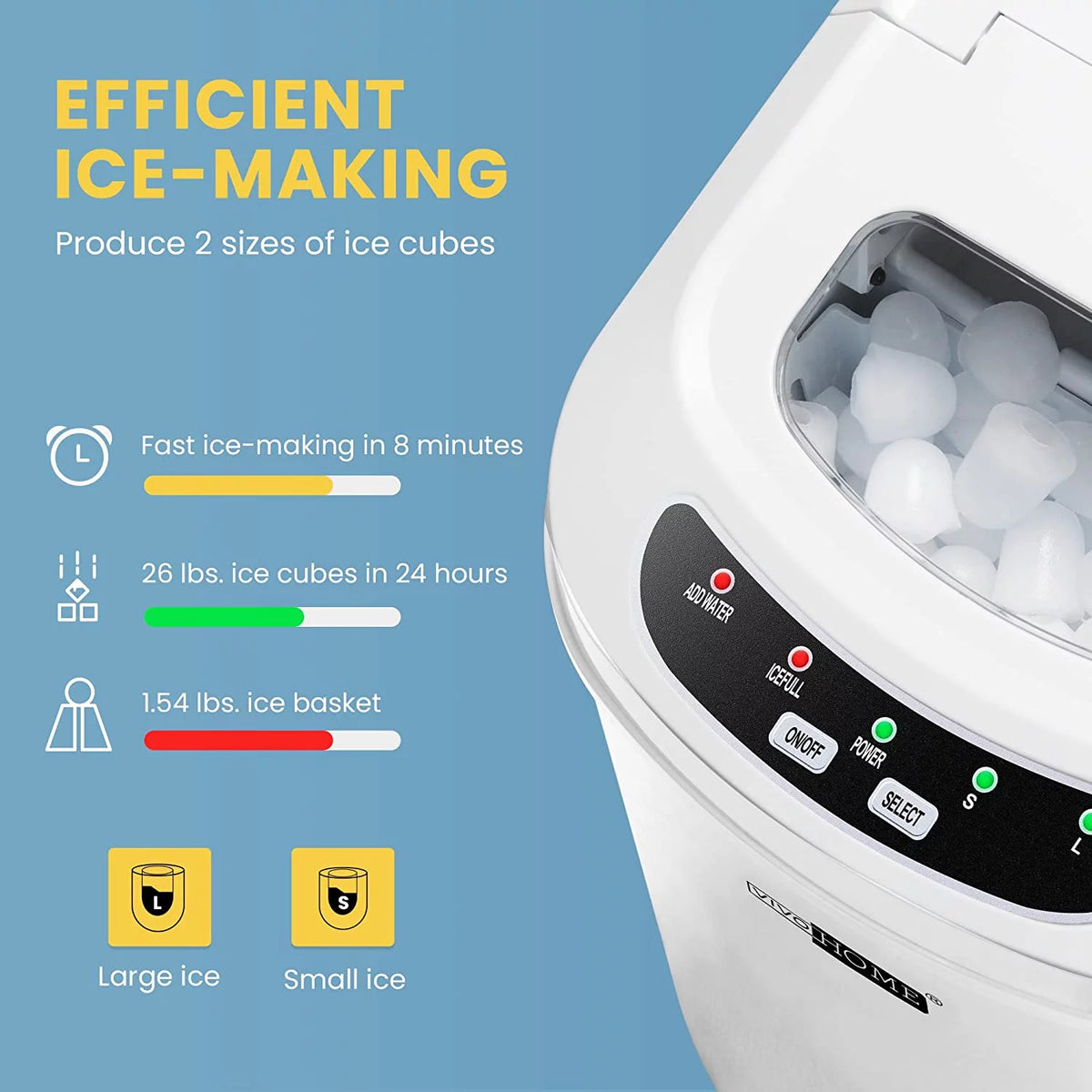 White Countertop Ice Maker U714736