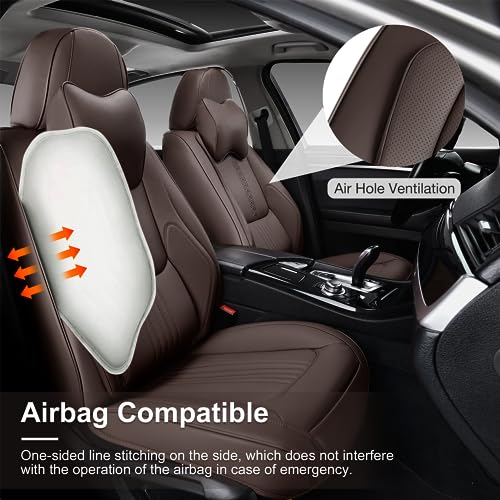 Black&Navy Waterproof Leather Car Seat Covers Full Set U860773