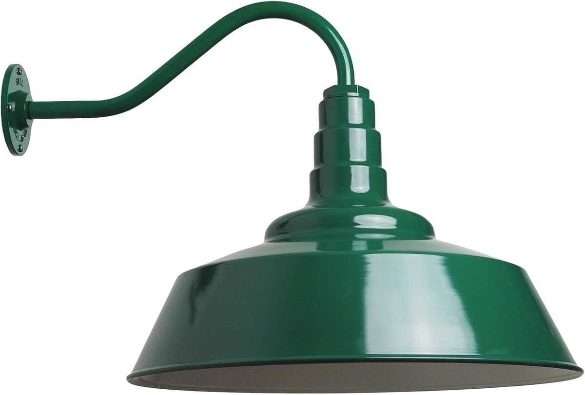 Gooseneck Barn Light Matte Black with Brass Interior U2828