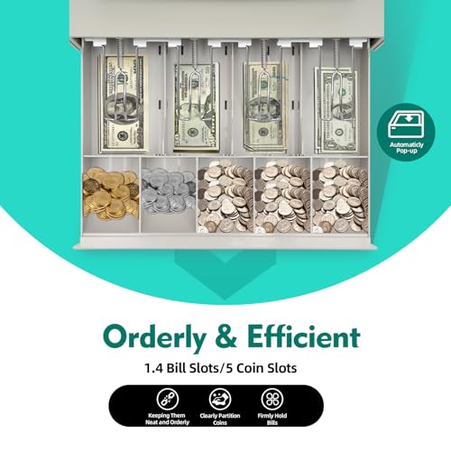 Black Grey Cash Register with Cash and Coin Drawer A51825