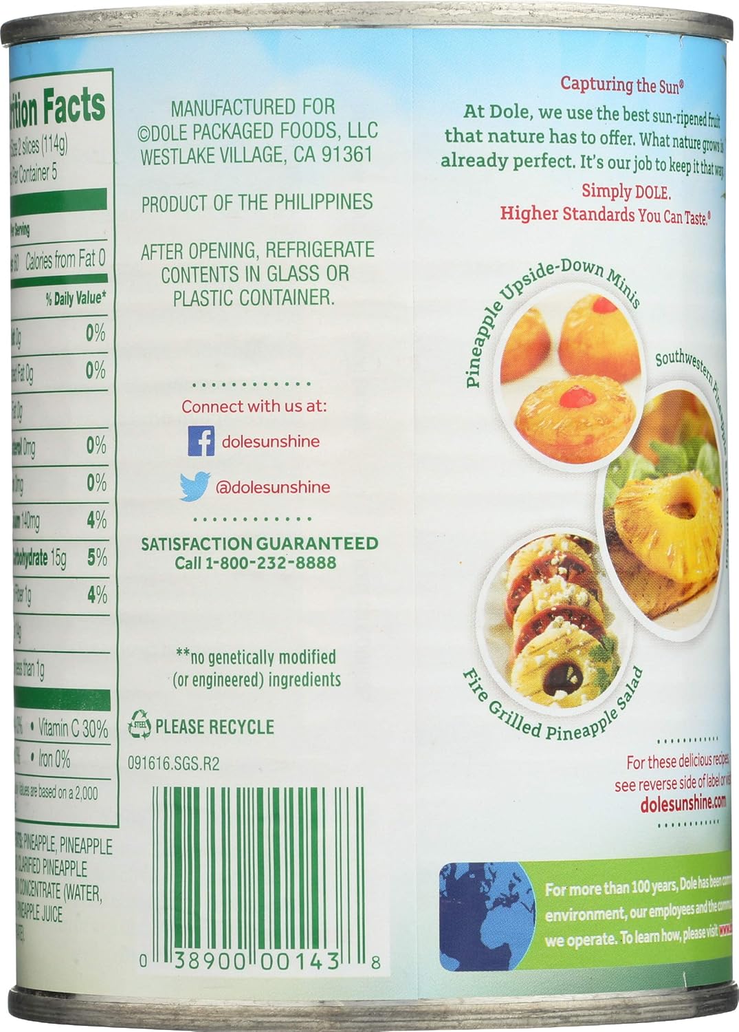 Pineapple Slices in 100% Pineapple Juice 20 oz (Pack of 12) S1705