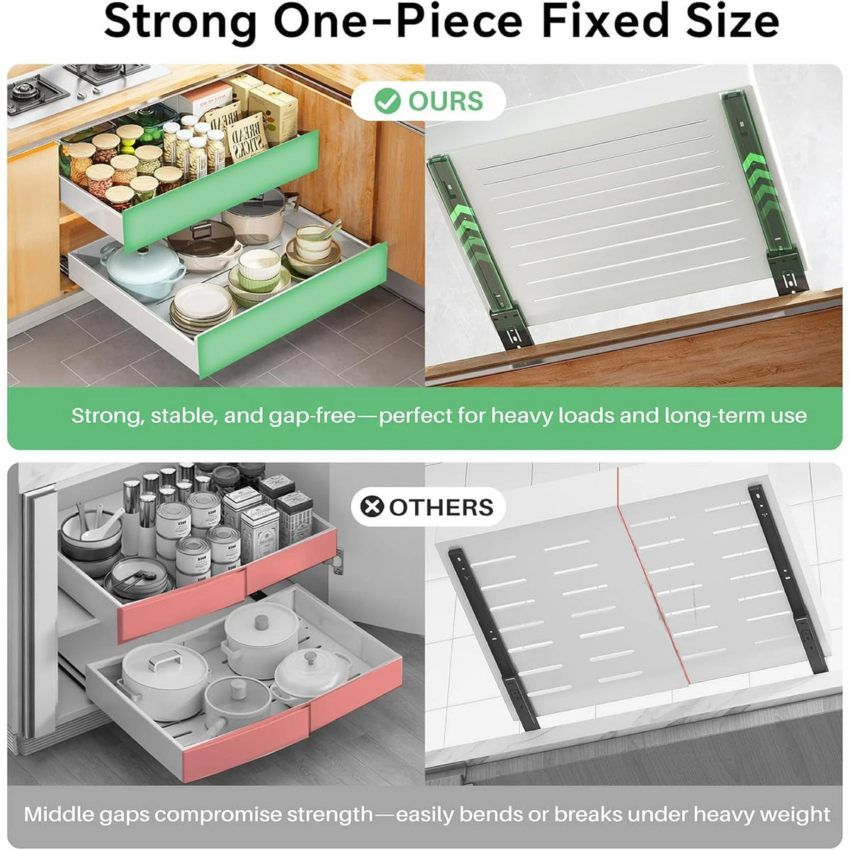 2Pack White 21Deep Slide out Drawers Cabinet Organizer H59394