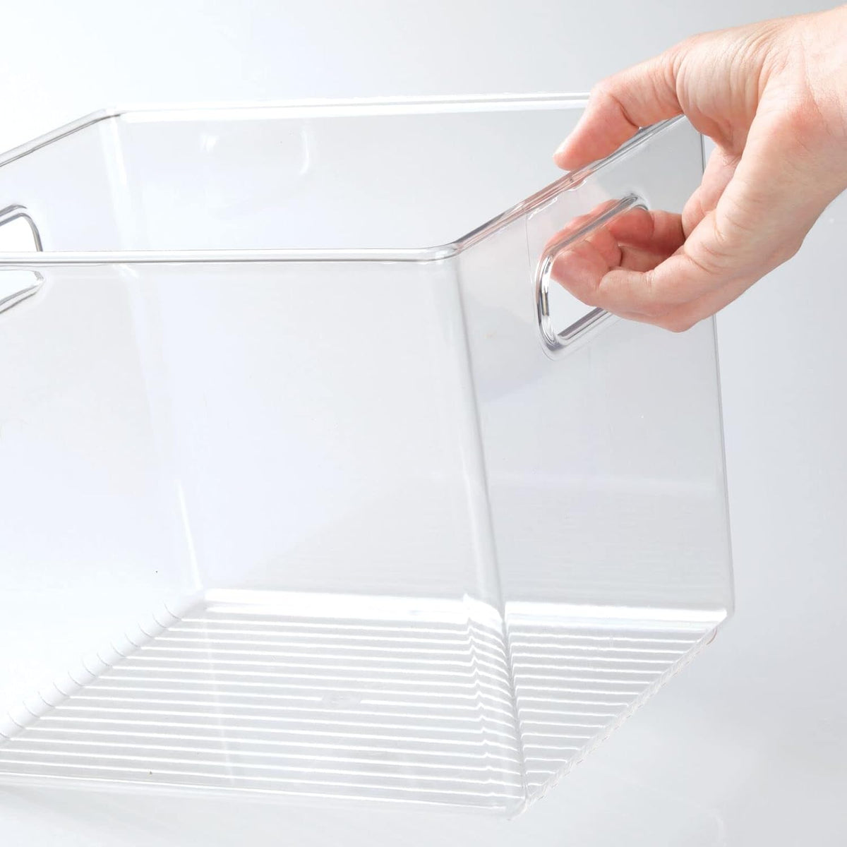 Clear 8 Pack Plastic Storage Organizer Bin Basket with Handle H3754