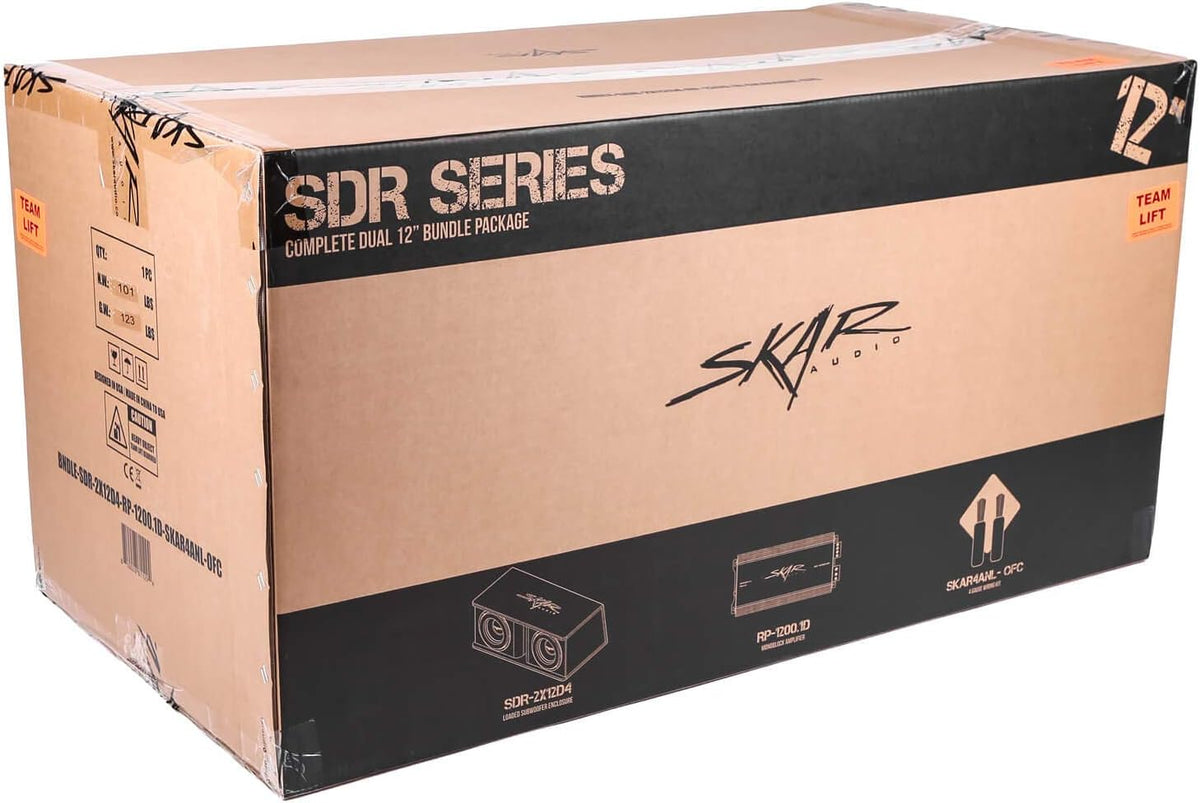 Dual 12" Subwoofer Bass Package with Loaded Enclosure and Amplifier L951950