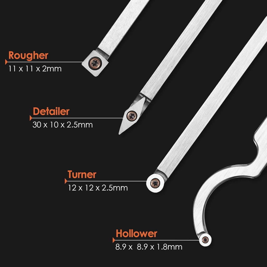 8 in 1 Carbide Tipped Woodturning Set with Aluminum Case R26623