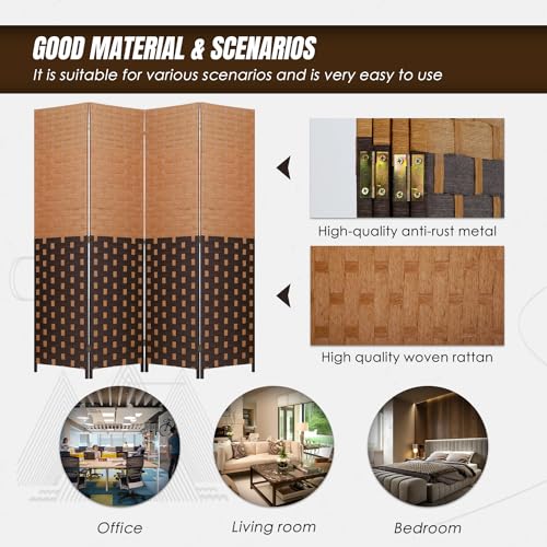 Black 4-Panel Folding Room Divider S85968