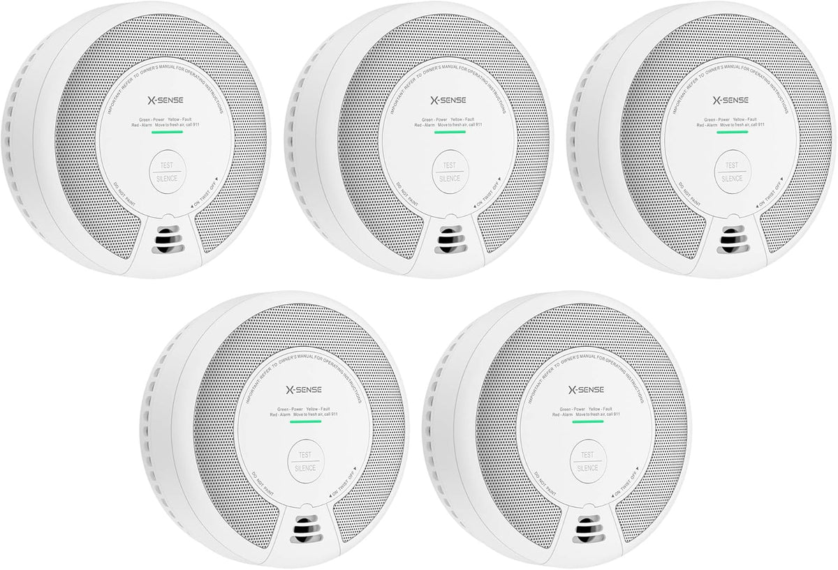 Wireless Interconnected Combination Smoke and Carbon Monoxide Detector, 10-Year Battery, Pack of 6 F9150