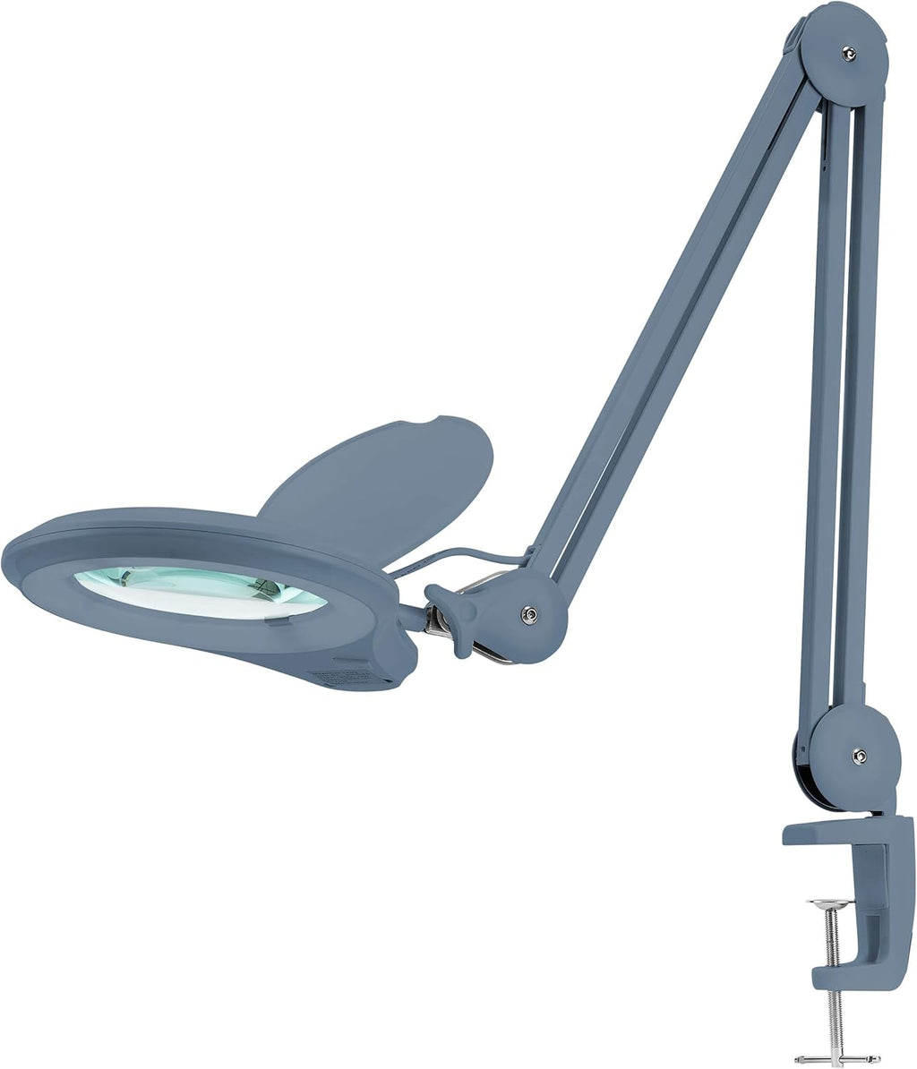 1,200 Lumens Dimmable LED Magnifying Lamp with Clamp, 5 Diopter with 20 Diopter, 5 Inches Lens, Gray G9322
