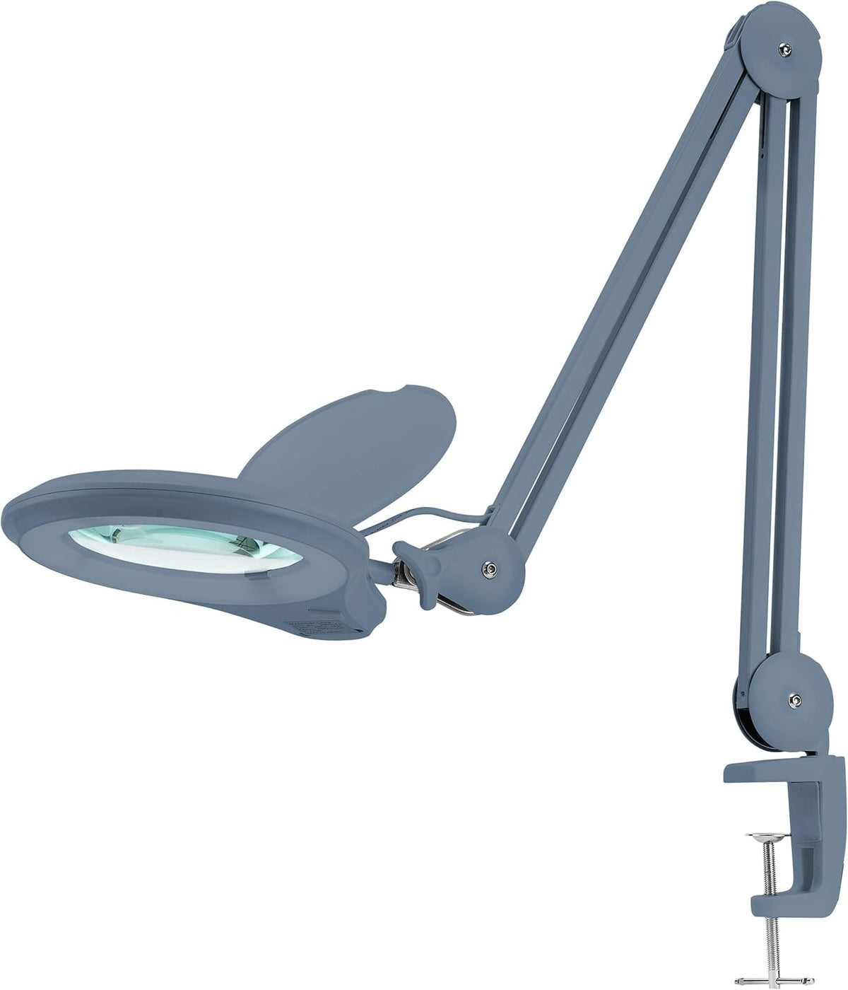 1,200 Lumens Dimmable LED Magnifying Lamp with Clamp, 5 Diopter with 20 Diopter, 5 Inches Lens, Gray G9322
