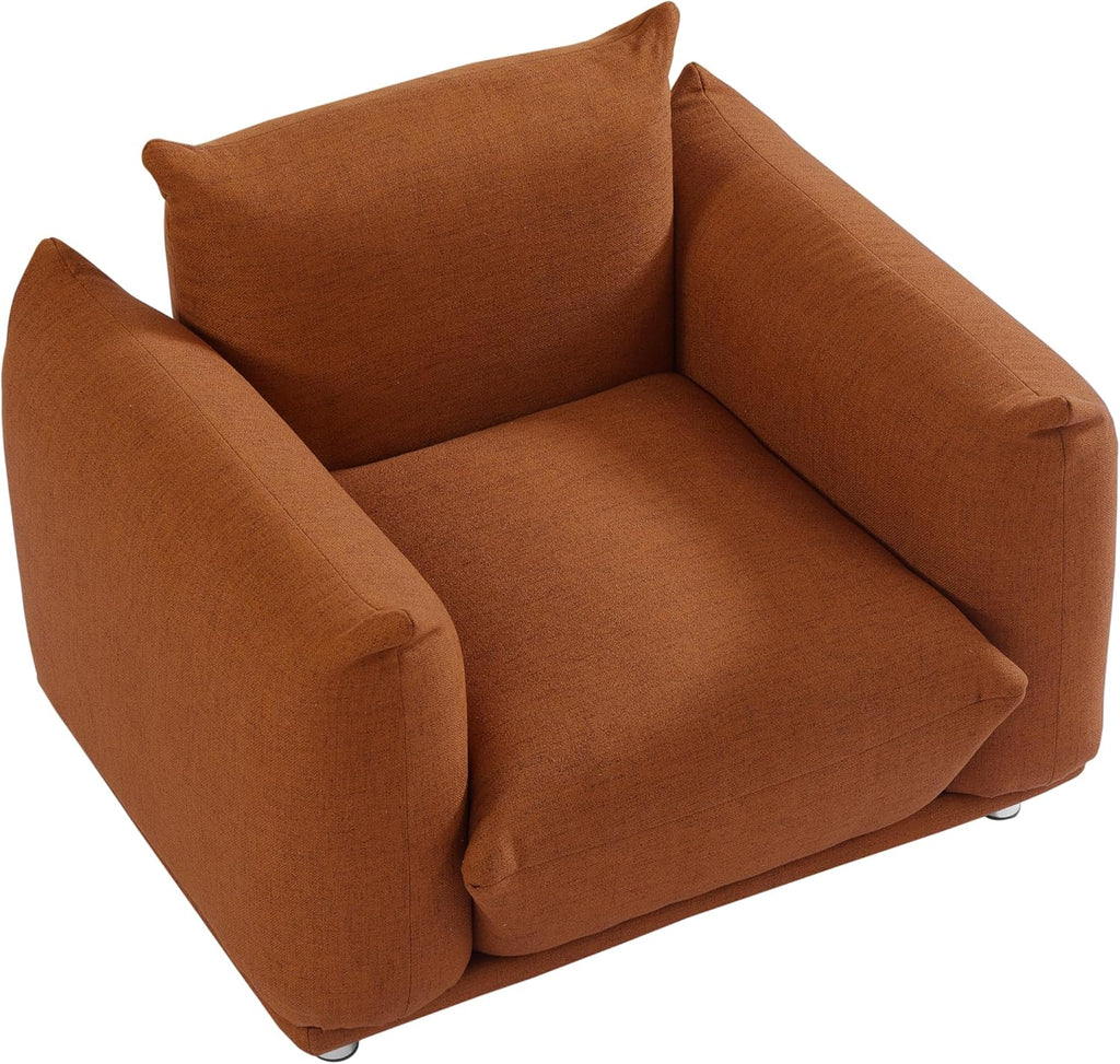 Rust Red Cotton Linen Accent Chair Z879295